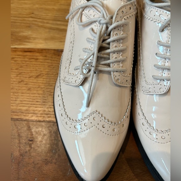 Gunmetal Patent Leather MURUSHKA Wing Tip Oxford Loafer Shoes - Picture 4 of 6